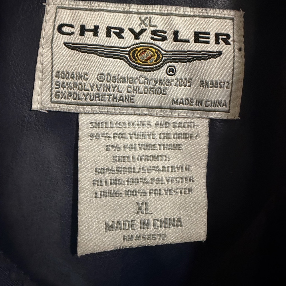 Chrysler Logo Navy and White Varsity Jacket - Picture 7 of 11